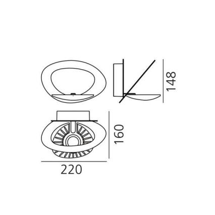 Artemide 1248010A - Dimbare LED wandverlichting PIRCE LED/27W/230V 3000K wit