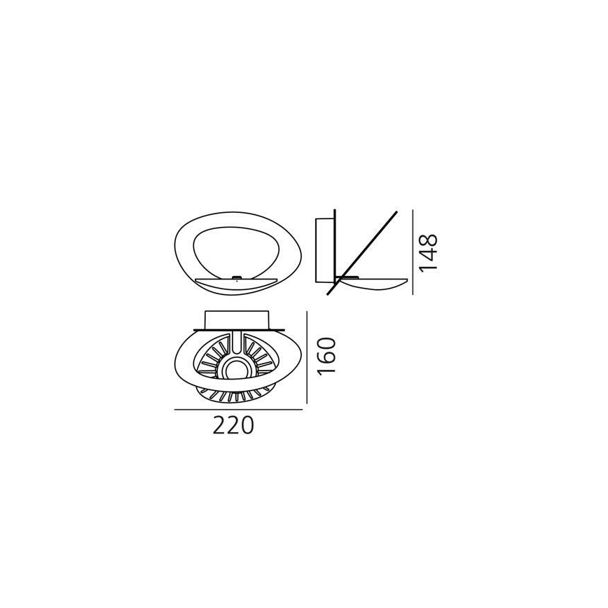 Artemide 1248010A - Dimbare LED wandverlichting PIRCE LED/27W/230V 3000K wit