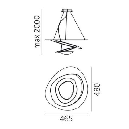 Artemide 1249020A - Dimbare LED hanglamp aan een koord PIRCE LED/27W/230V 3000K goud