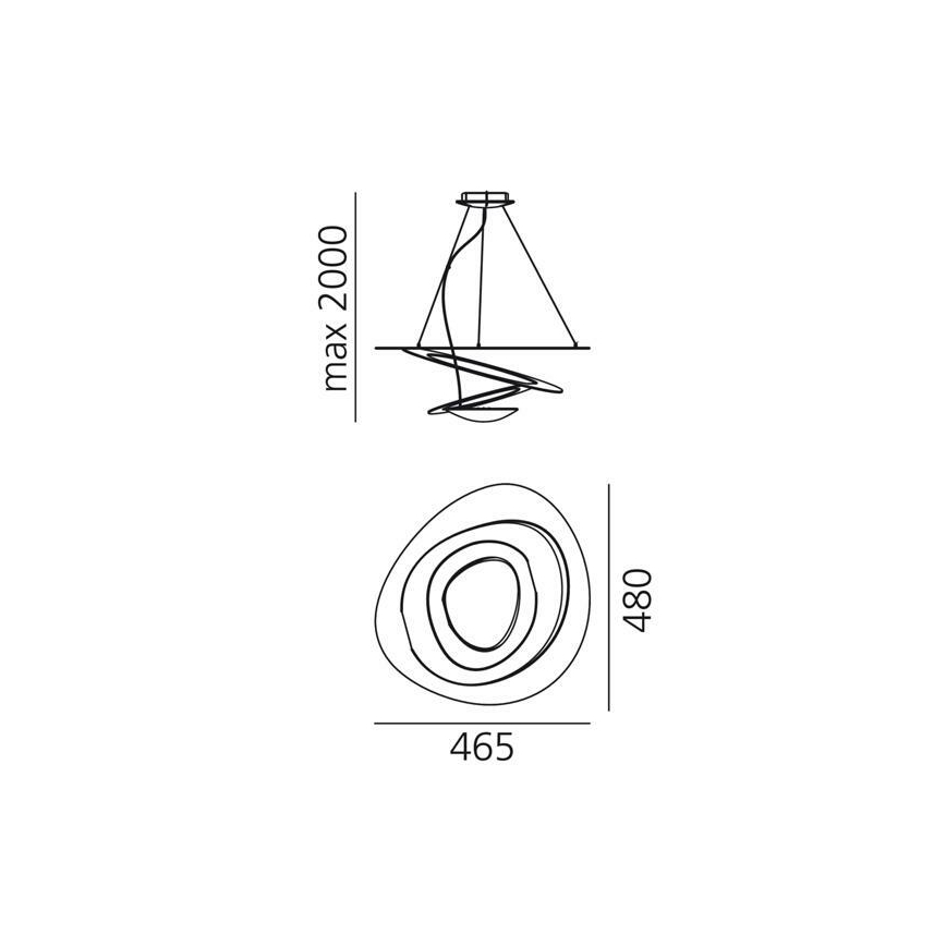 Artemide 1249020A - Dimbare LED hanglamp aan een koord PIRCE LED/27W/230V 3000K goud