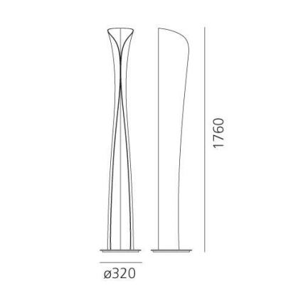 Artemide 1361010A - Lampadaire CADMO LED/44W/230V + 1xGU10/10W/230V noir