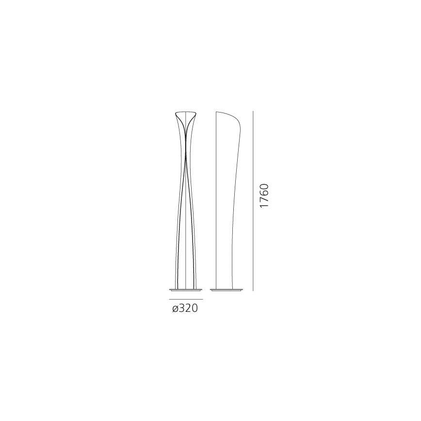 Artemide 1361010A - Lampadaire CADMO LED/44W/230V + 1xGU10/10W/230V noir