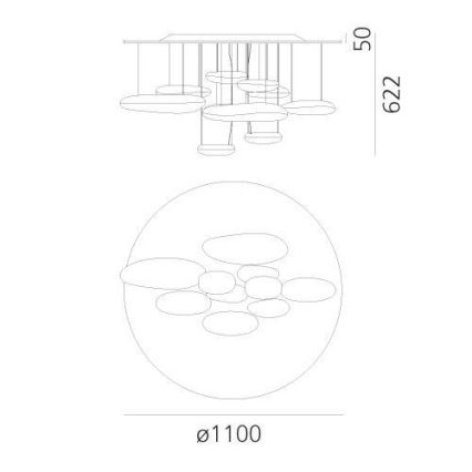 Artemide 1366110A - Dimbare LED bevestigde hanglamp MERCURY LED/58W/230V 3000K
