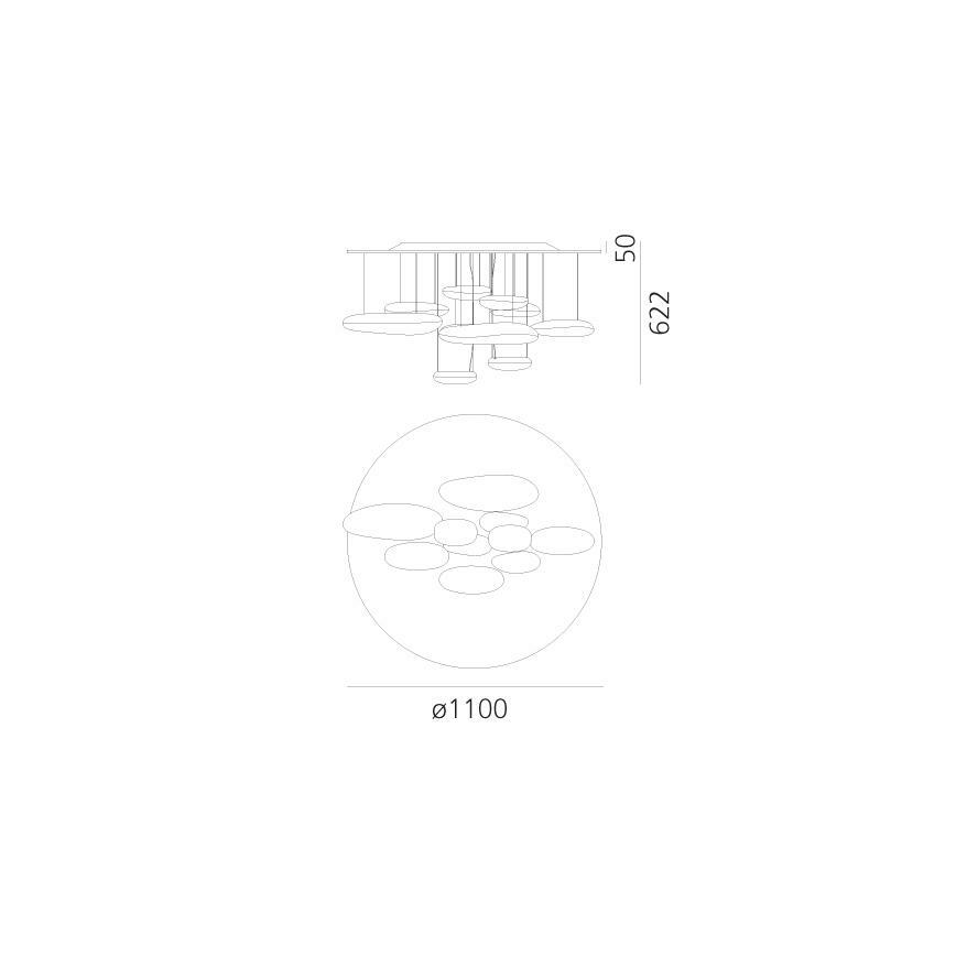 Artemide 1366110A - Dimbare LED bevestigde hanglamp MERCURY LED/58W/230V 3000K