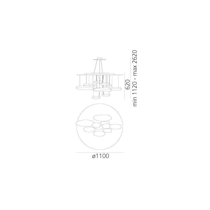 Artemide 1367110A - Dimbare LED hanglamp aan een koord MERCURY LED/58W/230V 3000K
