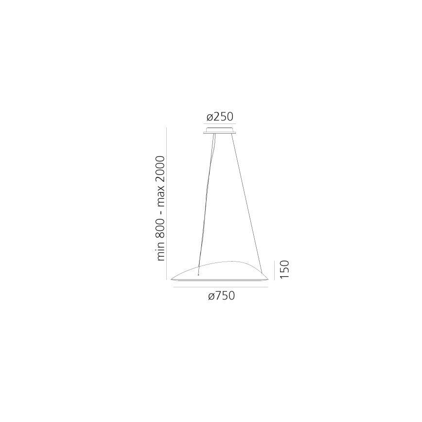 Artemide 1401010APP - Dimbare LED hanglamp aan een koord AMELUNA LED/41W/230V 3000K