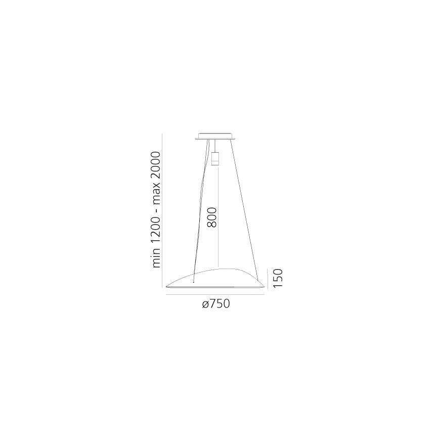 Artemide 1402010APP - LED RGBW Dimbare hanglamp aan een koord AMELUNA LED/45W/230V 3000K