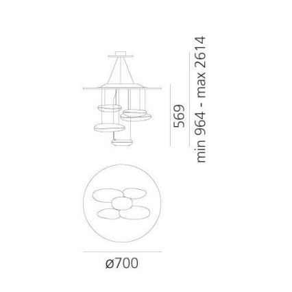 Artemide 1477110A - Dimbare LED hanglamp aan een koord MERCURY LED/29W/230V 3000K
