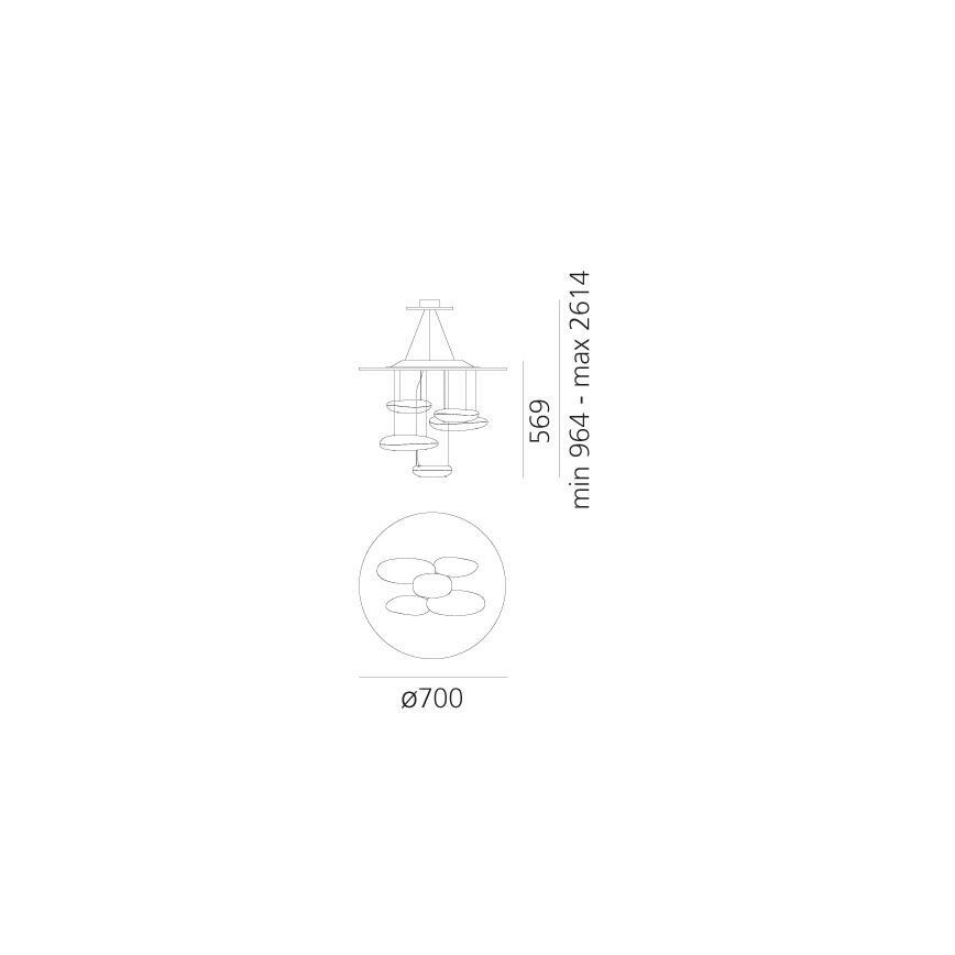 Artemide 1477110A - Dimbare LED hanglamp aan een koord MERCURY LED/29W/230V 3000K