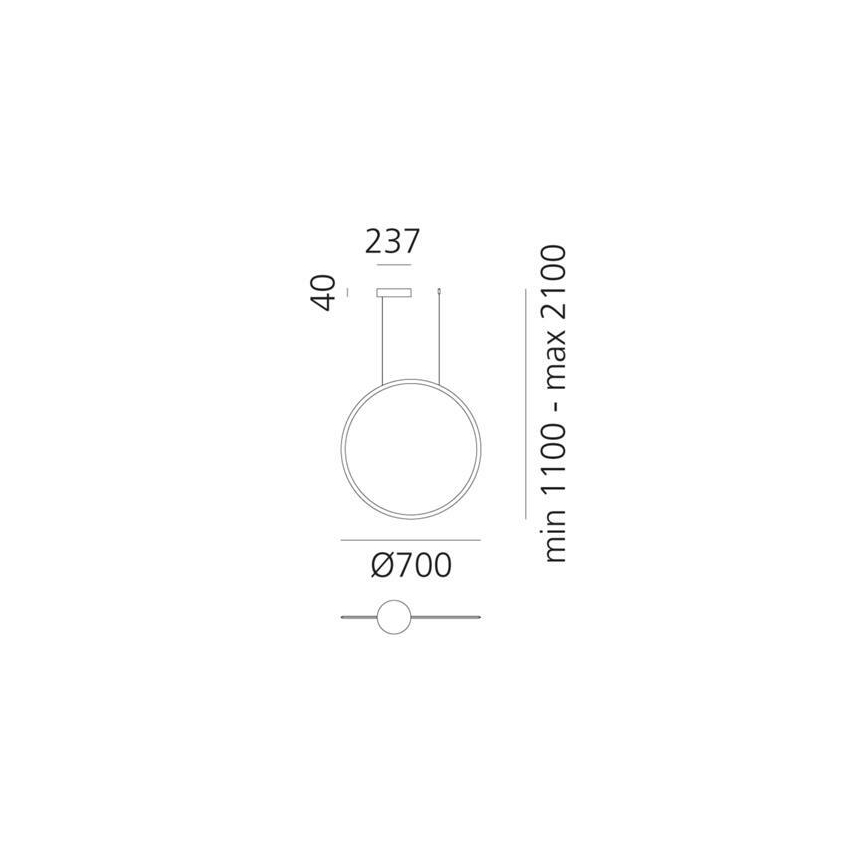 Artemide 1992010APP - Dimbare LED hanglamp aan een koord DISCOVERY LED/40W/230V 3000K antraciet