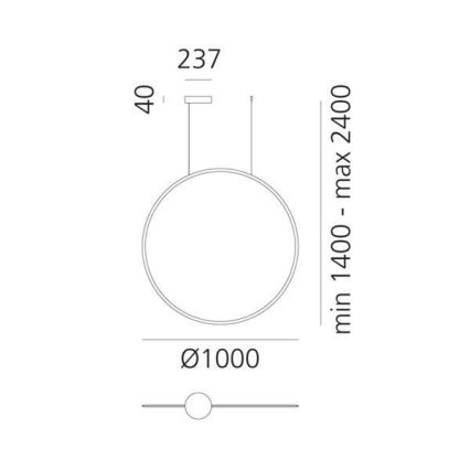 Artemide 1993010APP - Dimbare LED hanglamp aan een koord DISCOVERY LED/60W/230V 3000K antraciet