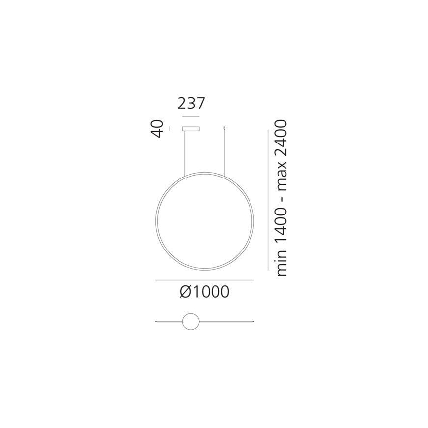 Artemide 1993010APP - Dimbare LED hanglamp aan een koord DISCOVERY LED/60W/230V 3000K antraciet