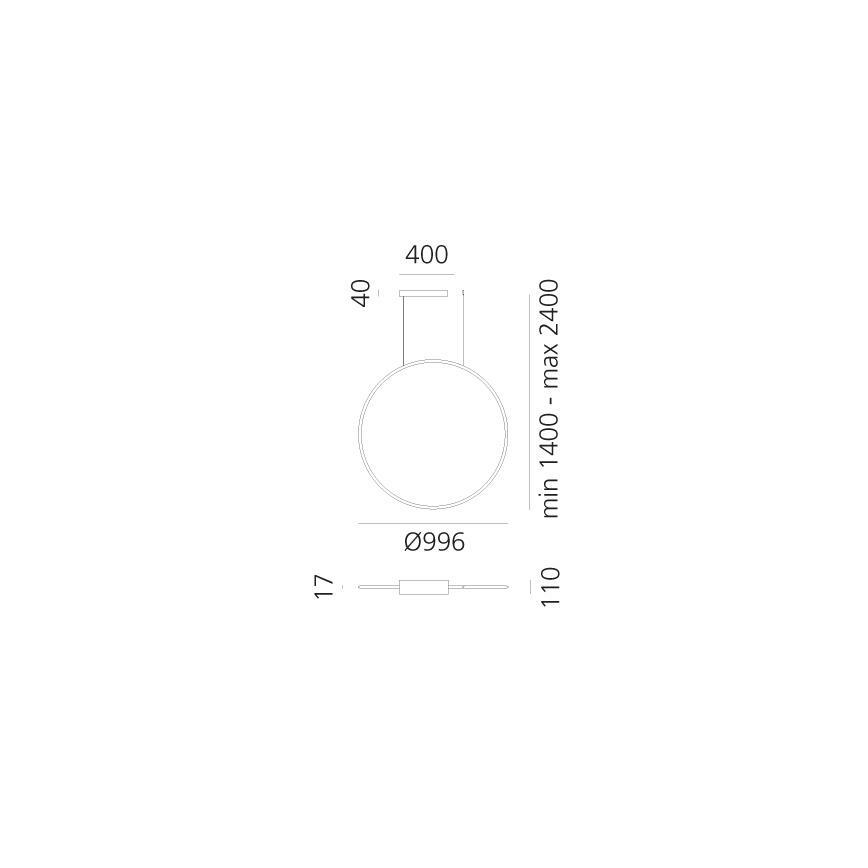 Artemide 1993230APP - Suspension filaire à intensité variable DISCOVERY LED/71W/230V 2700-6500K noir