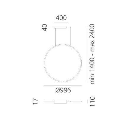 Artemide 1993360APP - LED RGBW Dimbare hanglamp aan een koord DISCOVERY LED/59W/230V 2700-6500K brons
