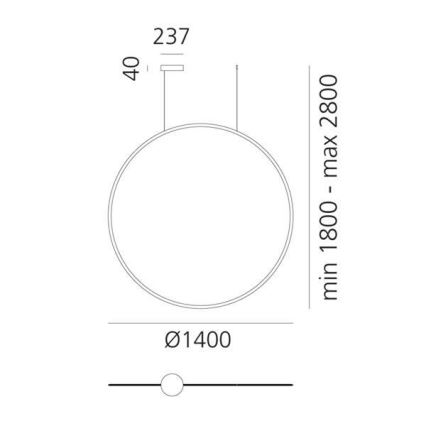 Artemide 1994060APP - Dimbare LED hanglamp aan een koord DISCOVERY LED/80W/230V 3000K brons