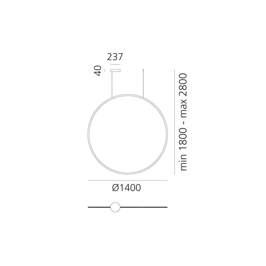 Artemide 1994060APP - Dimbare LED hanglamp aan een koord DISCOVERY LED/80W/230V 3000K brons