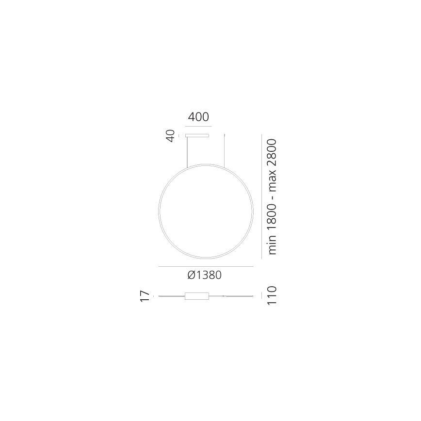 Artemide 1994260APP - Dimbare LED hanglamp aan een koord DISCOVERY LED/84W/230V 2700-6500K brons