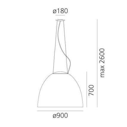 Artemide A243210 - Dimbare LED hanglamp aan een koord NUR LED/80W/230V 3000K diameter 90 cm grijs