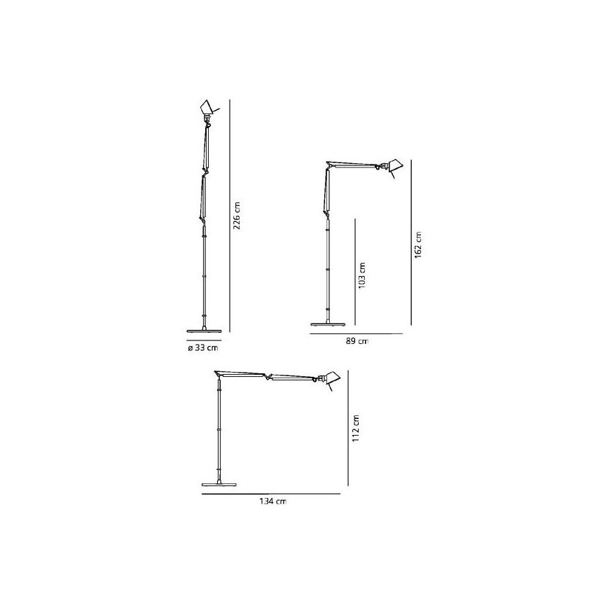 Artemide AR 0947010A+AR A012820 KOMPLET - Vloerlamp TOLOMEO BASCULANTE 1xE27/100W/230V