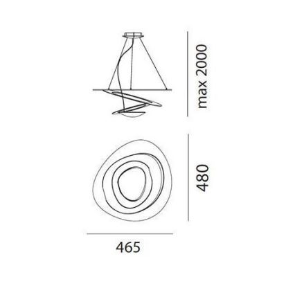Artemide AR 1249010A - Dimbare LED-hanglamp aan kabel PIRCE MICRO LED/27W/230V