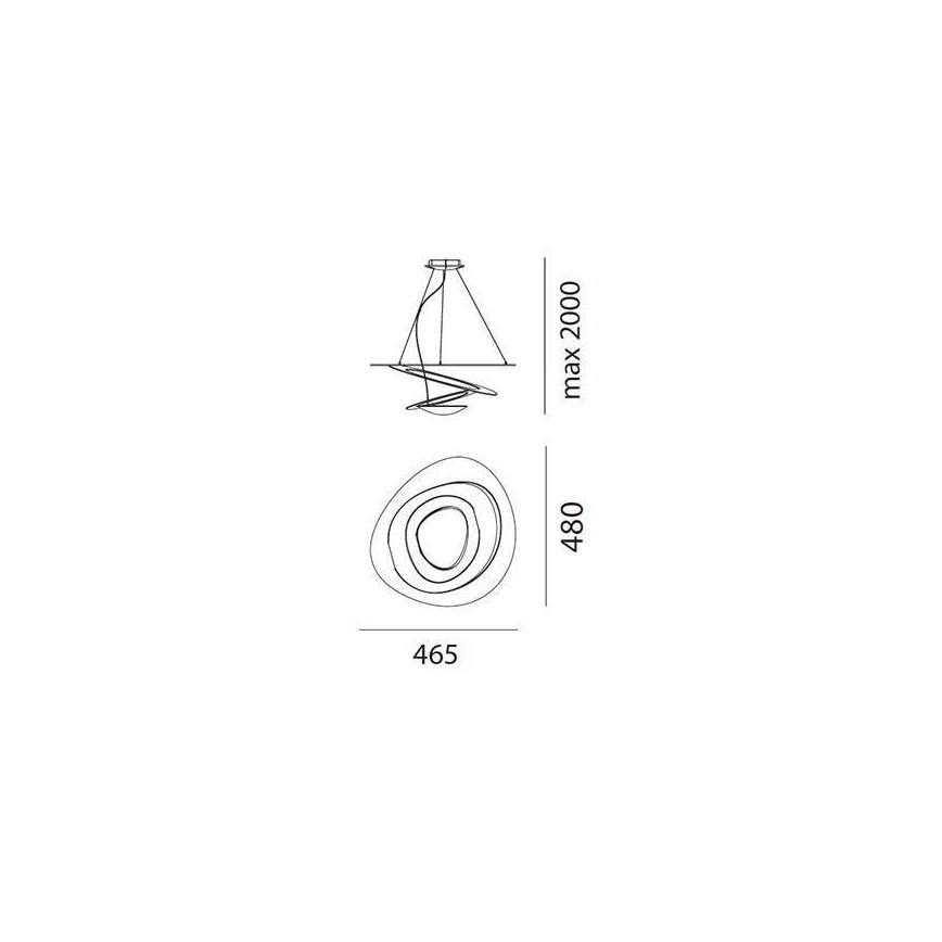 Artemide AR 1249010A - LED Hanglamp aan koord dimbaar PIRCE MICRO 1xLED/27W/230V