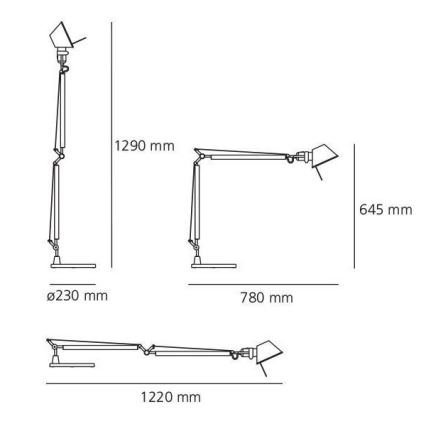 Artemide AR A004420+AR A005320 ENSEMBLE - Lampe de table TOLOMEO 1xE27/70W/230V