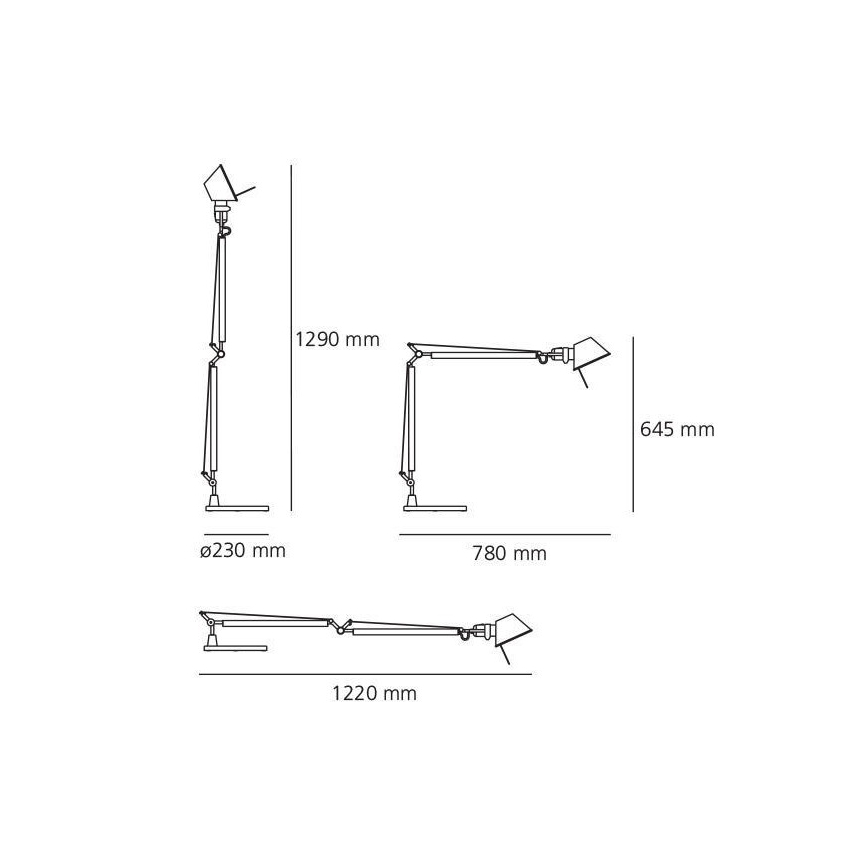 Artemide AR A004430+AR A005330 KOMPLET - Tafellamp TOLOMEO 1xE27/70W/230V