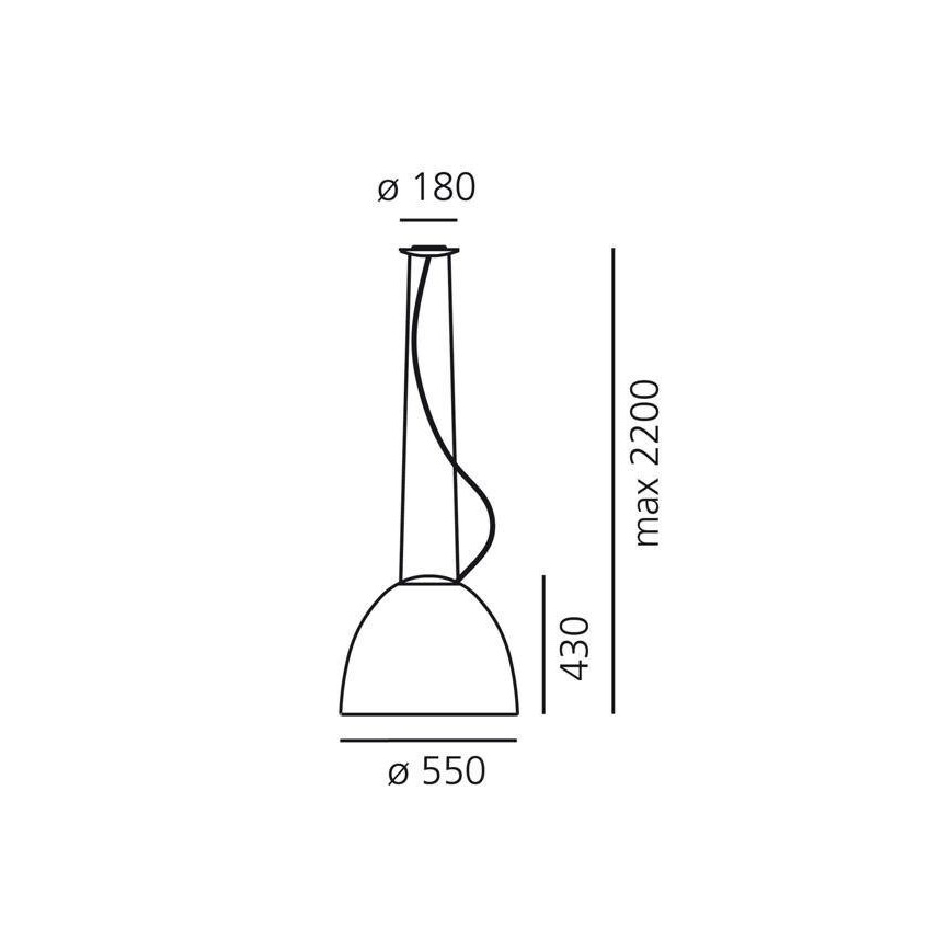 Artemide AR A242100 - Suspension filaire NUR 1xE27/205W/230V