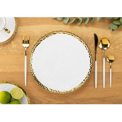 Assiette KATI 25 cm crème/doré