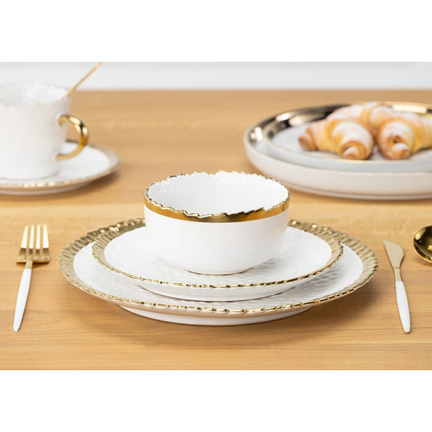 Assiette KATI 25 cm crème/doré