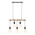 Atmosphera - Hanglamp aan een koord JAKE 5xE27/40W/230V grenen