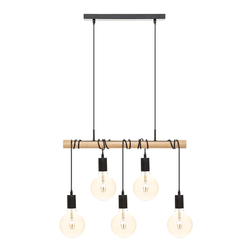 Atmosphera - Hanglamp aan een koord JAKE 5xE27/40W/230V grenen