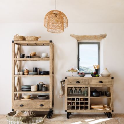 Atmosphera - Hanglamp aan een koord KERY 1xE27/40W/230V rotan