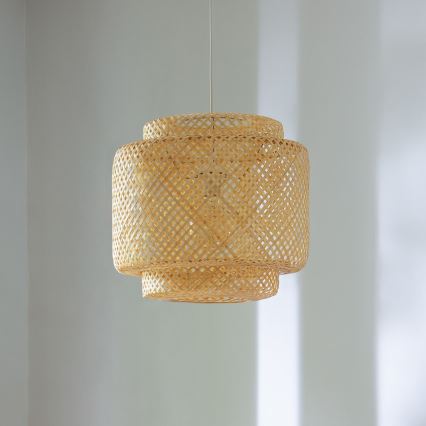Atmosphera - Hanglamp aan een koord LIBY 1xE27/40W/230V bamboe