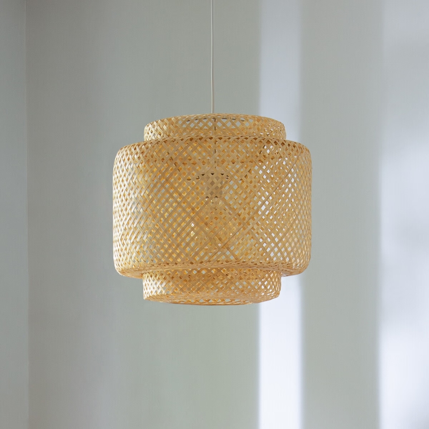 Atmosphera - Hanglamp aan een koord LIBY 1xE27/40W/230V bamboe