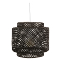 Atmosphera - Hanglamp aan een koord LIBY 1xE27/40W/230V bamboe/zwart