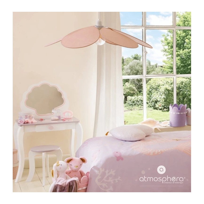 Atmosphera - Kinderhanglamp aan snoer PETAL 1xE27/40W/230V Ø 64 cm roze