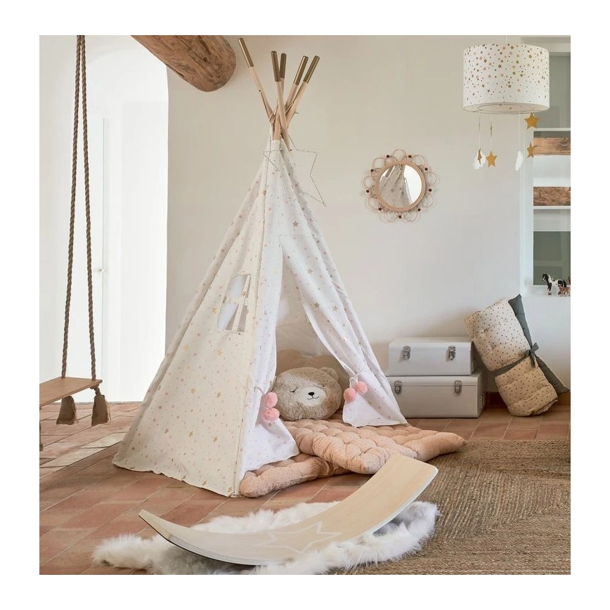 Atmosphera - Kinderwandspiegel CAMPAIN Ø 38 cm rotan