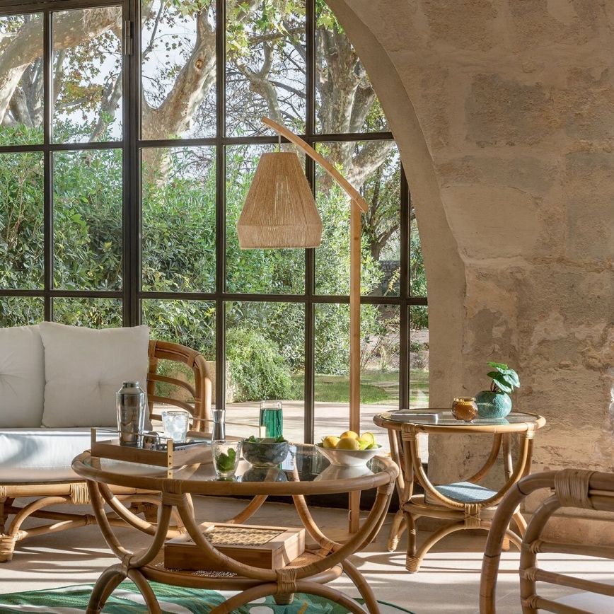 Atmosphera - Lampadaire PALM 1xE27/60W/230V bambou/chanvre