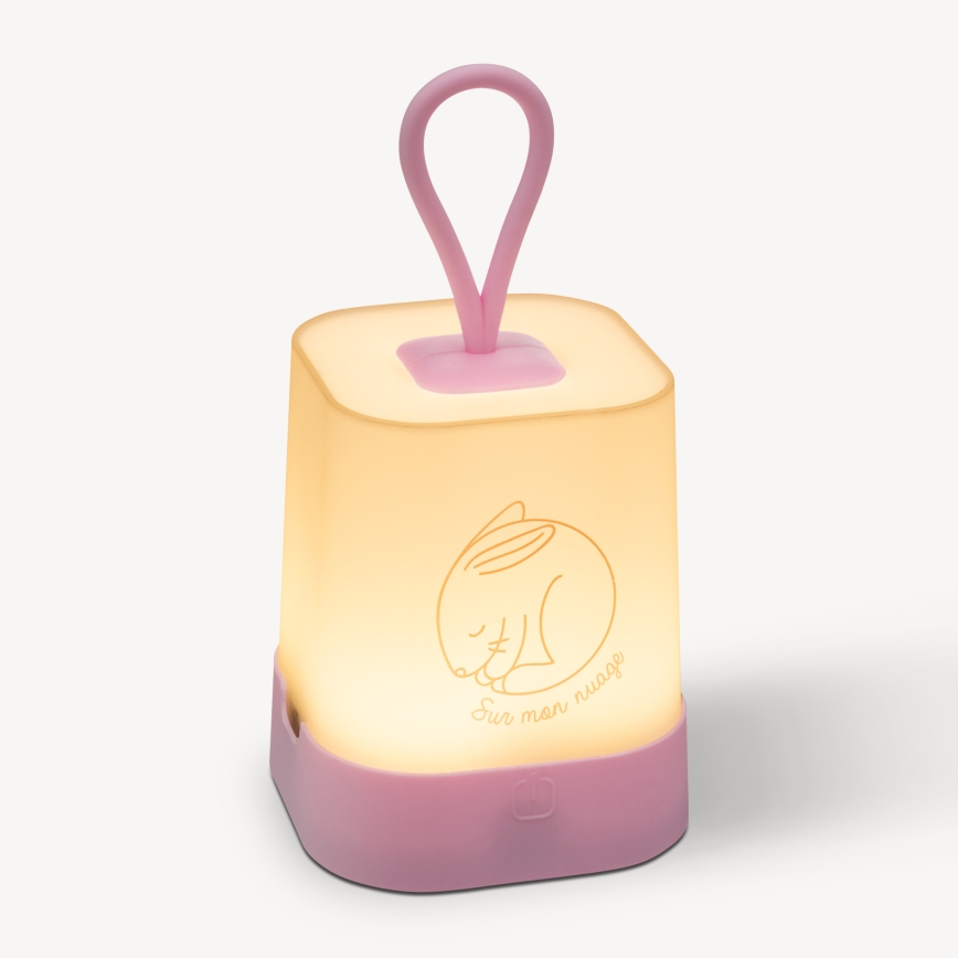 Atmosphera - LED met touchbediening oplaadbaar nachtlampje voor kinderen RABBIT LED/3,7V 1200 mAh roze