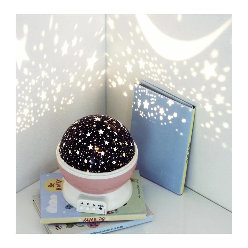 Atmosphera - LED-projector voor kinderen 3xAA roze