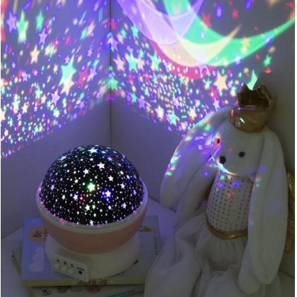 Atmosphera - LED-projector voor kinderen 3xAA roze