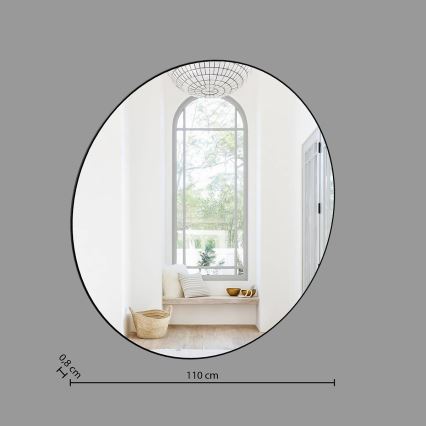 Atmosphera - Miroir mural ALICE d. 110 cm noir