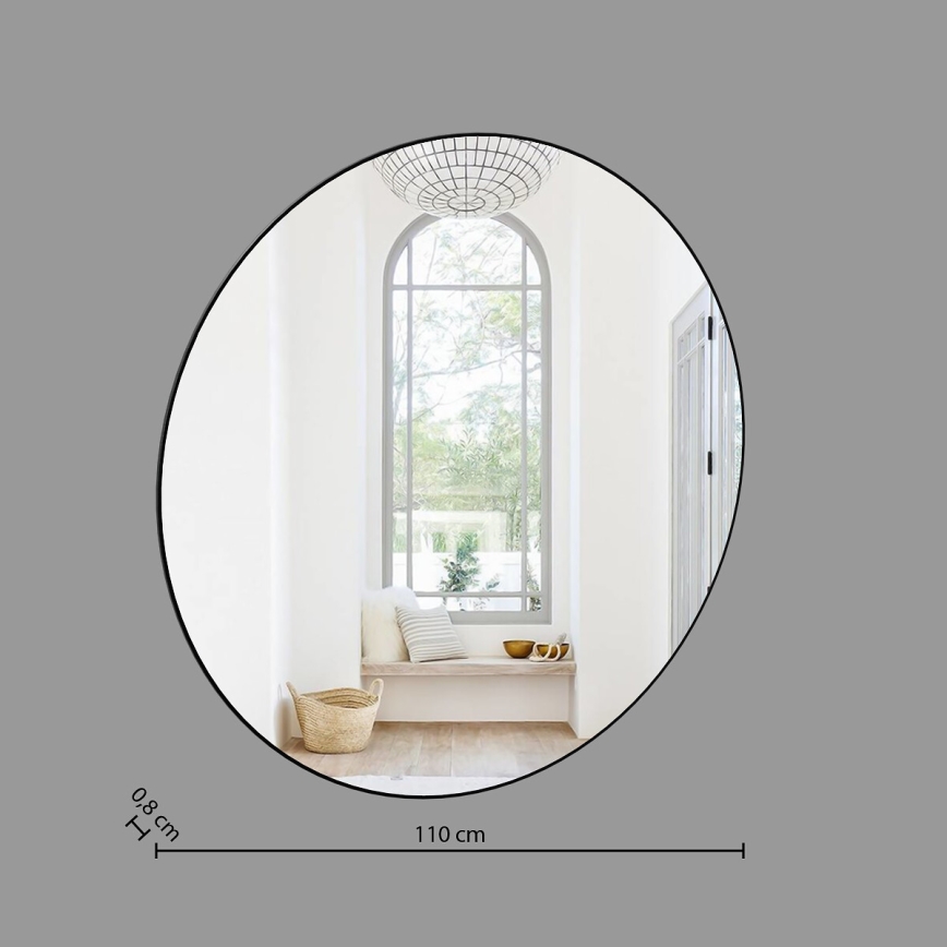 Atmosphera - Miroir mural ALICE d. 110 cm noir