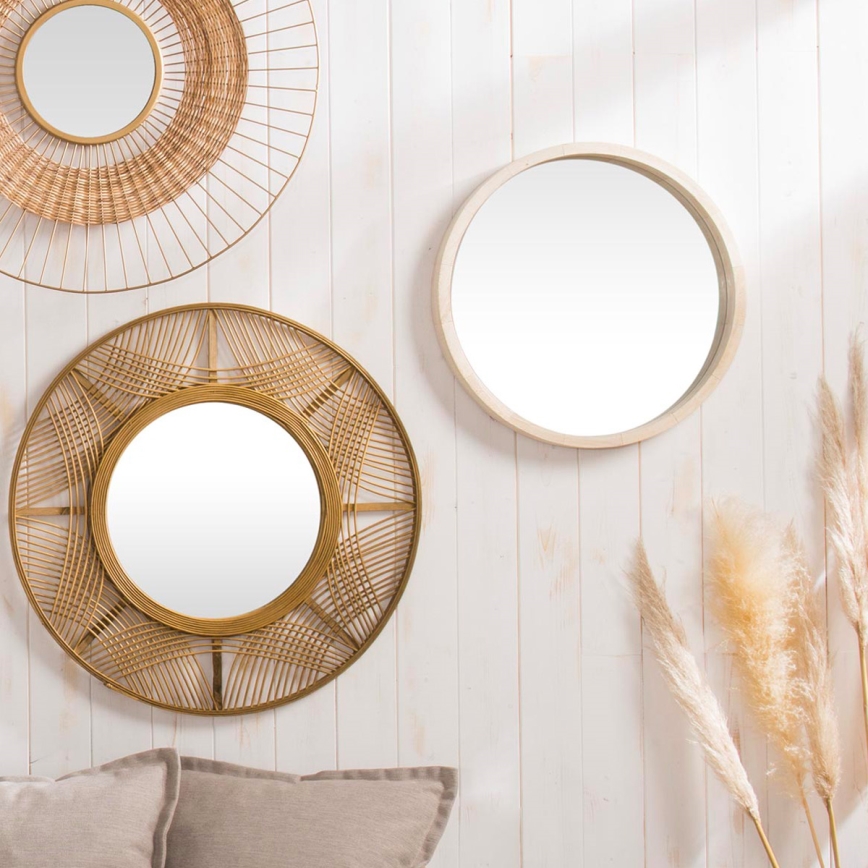 Atmosphera - Miroir mural OLAV d. 52 cm paulownia