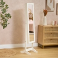 Atmosphera - Miroir sur pied avec boîte à bijoux KRISTIN 146,8 x 37 cm blanc