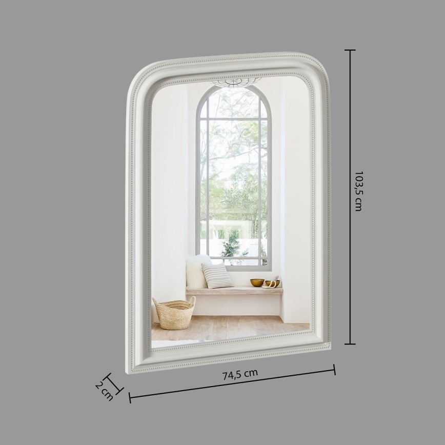 Atmosphera - muur spiegel ADELE 104x74 cm grenen/wit