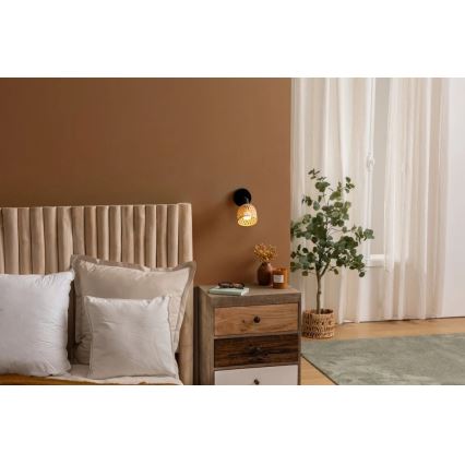 Atmosphera - Nástěnné bodové svítidlo LIO s bambusovým stínidlem 1xE27/25W/230V
