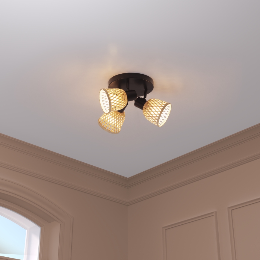 Atmosphera - Spotlamp LIO 3xE14/25W/230V bamboe