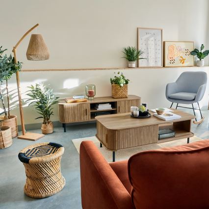 Atmosphera - Staande Lamp PALM 1xE27/60W/230V bamboe/hennep